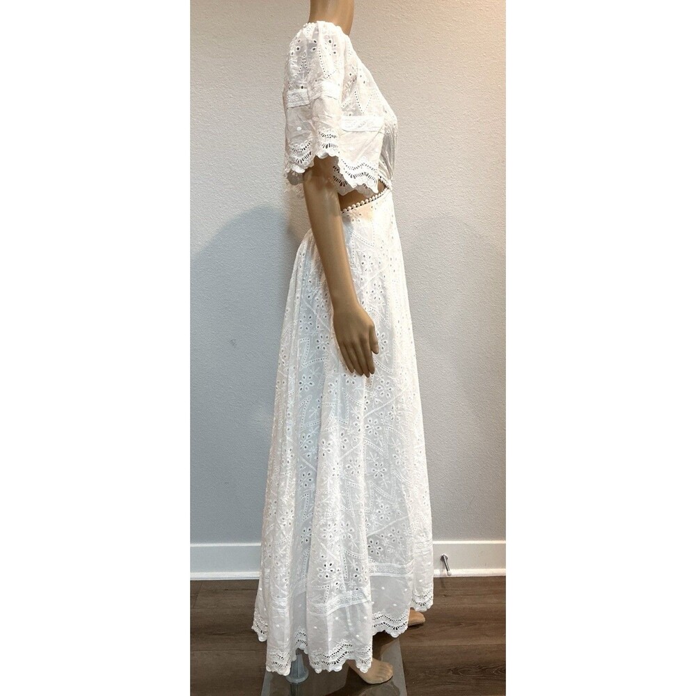 Mable White Merletto Eyelet Cut Out Maxi Dress - Medium NWOT - Picture 7 of 16
